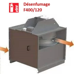 Caisson d'extraction / désenfumage 6000 m3/h 400°/2h tri pour hotte de cuisine professionnelle