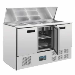 Comptoir de préparation inox 3 portes avec saladette intégrée -Polar -G607