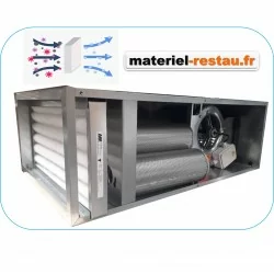 Caisson filtre anti-odeurs 6 cartouches de charbon + moteur intégré 2600m3/h 230v pour hotte de cuisine professionnelle