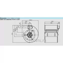 Moteur ventilateur 6000M3/H DDM12/12 -230V- Nicotra pour hotte de restaurant