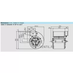 Moteur Ventilateur 1600 m3/h -ddm7/7-147w- 230v- pour hotte de restaurant E5G3301