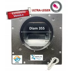 Caisson d'extraction ultra-léger 4250m3/h -DD10/10- Diam400- 230v - pour hotte de cuisine professionnelle