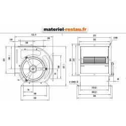 Moteur de hotte DD 7/7 -1500 m3/h- 150w 230v compatible toute hotte professionnelle