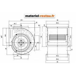 Moteur DD 10/10 -4000m3/h -230v pour hotte de cuisine professionnelle/ restaurant