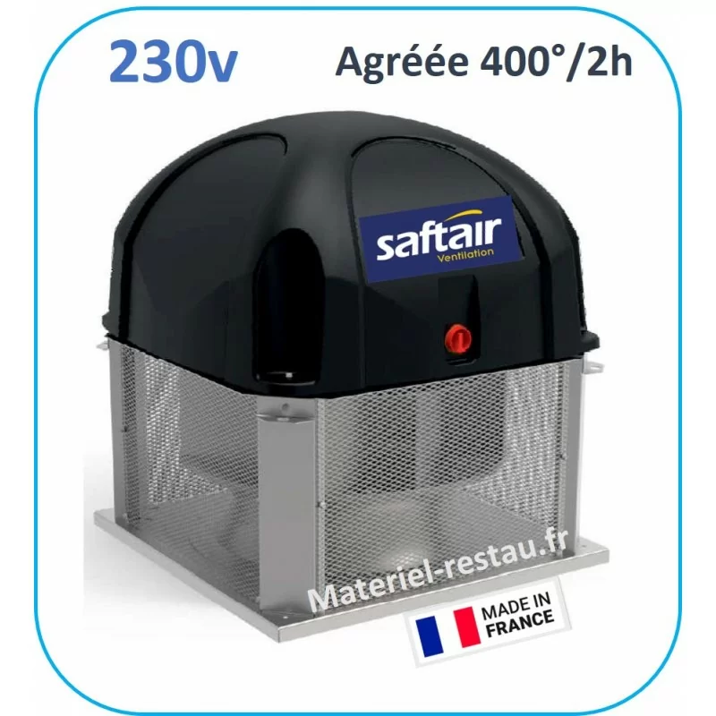 Tourelle d'extraction T3236- 230v - 2700 m3/h 400°/2h (F400-120) pour hotte de cuisine professionnelle